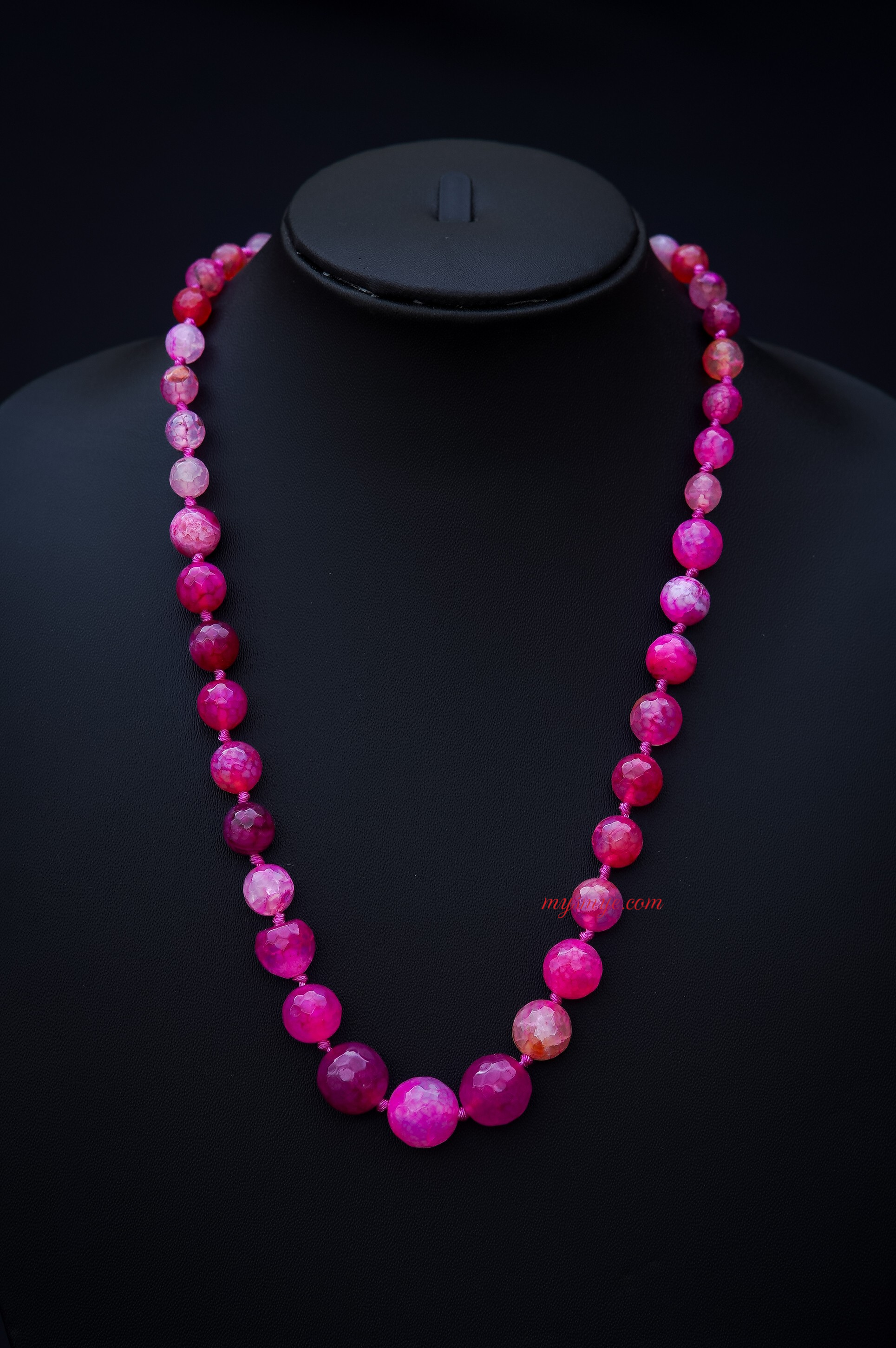 MySMyE - Bold & Beautiful - Dazzling Hot Pink Beaded Necklace
