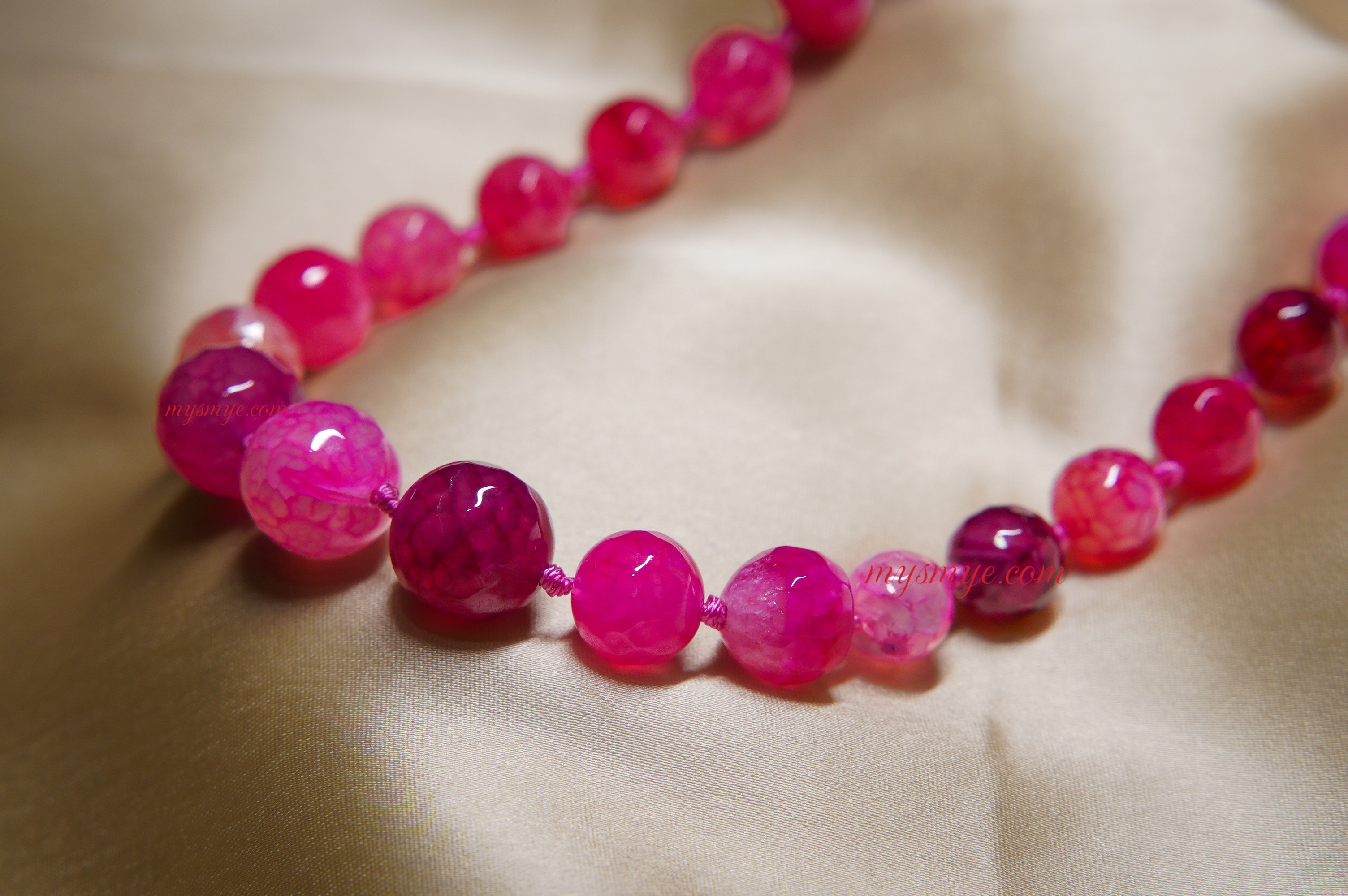MySMyE - Bold & Beautiful - Dazzling Hot Pink Beaded Necklace