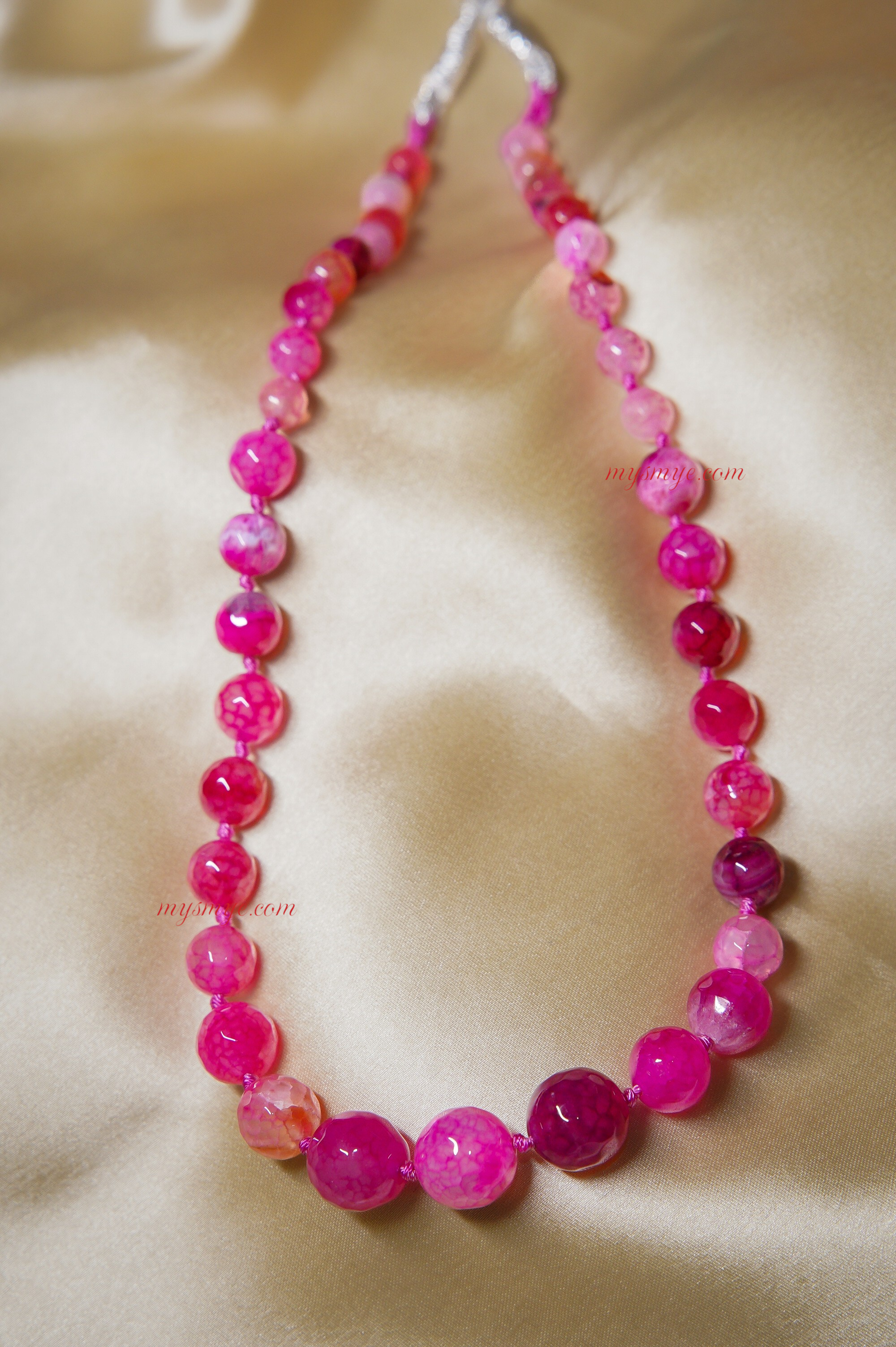 MySMyE - Bold & Beautiful - Dazzling Hot Pink Beaded Necklace